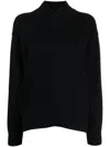Studio Nicholson Crossover-neck Knitted Jumper In Black