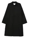 Studio Nicholson Long Wool Blend Coat With Side Pockets In Black