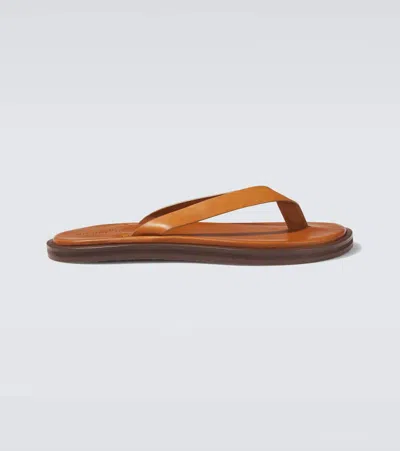 Studio Nicholson Curren Leather Thong Sandals In Brown