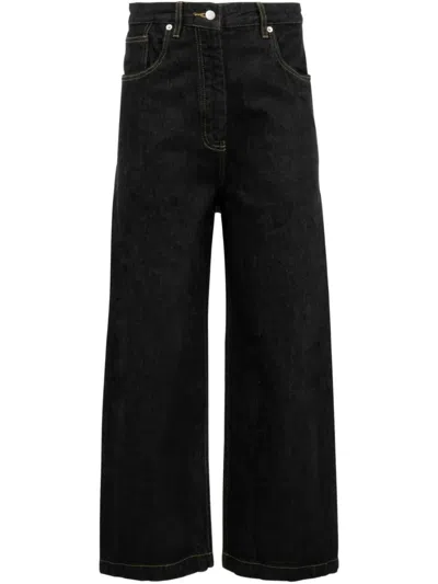 STUDIO NICHOLSON CURVED LEG DENIM,NEIVE.SNW.1630 BLACK