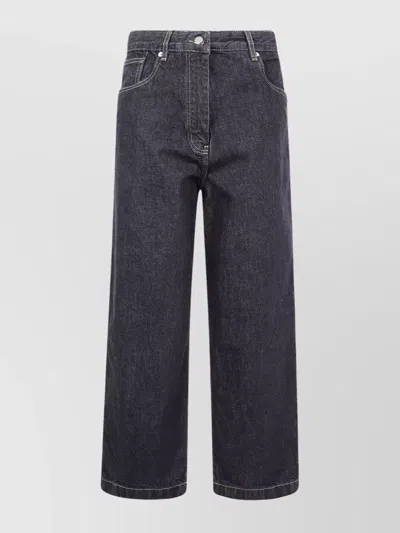 Studio Nicholson Curved Leg Denim Trousers In Black