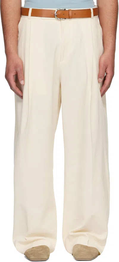 Studio Nicholson Curved Leg Pants In White
