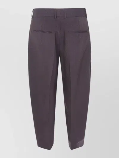 Studio Nicholson Curved Leg Tailored Pant Belt Loops In Purple