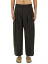 Studio Nicholson Wide-leg Curved Pants With Pleated Front