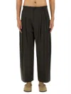Studio Nicholson Wide-leg Curved Pants With Pleated Front