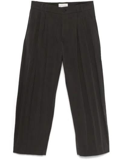 Studio Nicholson Dark Grey Belt Loop Trousers In Black