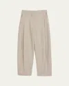 Studio Nicholson Deep Pleat Tailored Trousers In Ice Melange