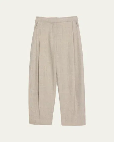 Studio Nicholson Deep Pleat Tailored Trousers In Ice Melange