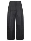 Studio Nicholson Deep Pleat Volume Ankle Crop Pants In Black