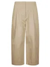 Studio Nicholson Deep Pleat Volume Ankle Crop Pants In Neutral