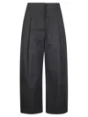 Studio Nicholson Deep Pleat Volume Ankle Crop Pants In Black