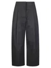 Studio Nicholson Deep Pleat Volume Ankle Crop Pants In Black