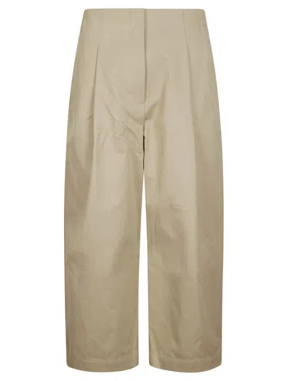Studio Nicholson Deep Pleat Volume Ankle Crop Pants In Brown