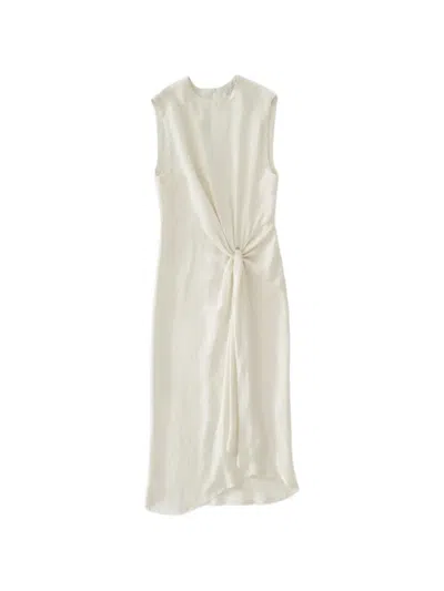 Studio Nicholson Delph Knotted Sleeveless Midi Dress In White