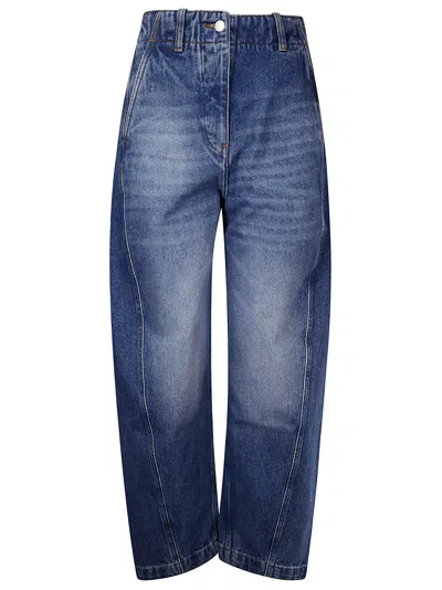 Studio Nicholson Denim - Rounded Leg Twist Seam Pant In Worn Wash Indigo