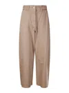 Studio Nicholson Wide Leg Denim Jeans With High Waist In Beige