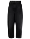 Studio Nicholson Wide Leg Denim Jeans With Belt Loops In Washed Black
