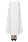 Studio Nicholson Baringo Denim Midi Skirt In White