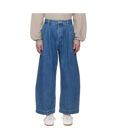 STUDIO NICHOLSON DENIM TROUSERS WITH BELT LOOPS