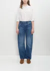 Studio Nicholson Blue Denim Chalco Cropped Jeans In Worn Wash Indigo