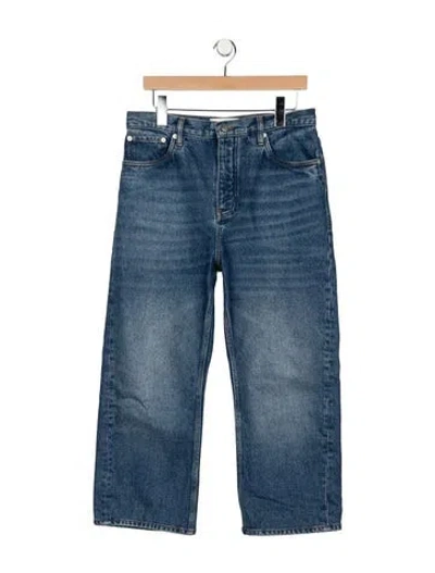 Pre-owned Studio Nicholson Denjo Denim Worn Wash Indigo Wide Leg Jeans In Blue