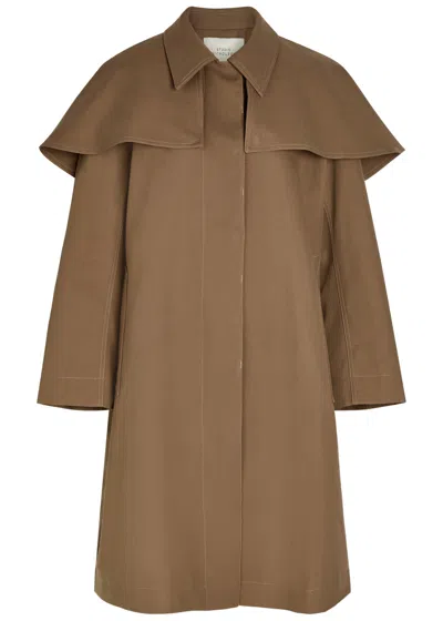 Studio Nicholson Detachable-cape Cotton Parka In Brown