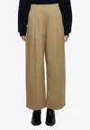 Studio Nicholson Dordoni Classic Pleated Pants In Tan