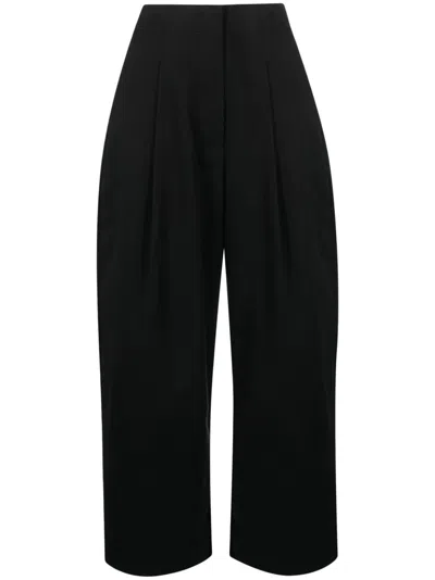 Studio Nicholson Dordoni Deep Pleat Volume Ankle Crop In Black