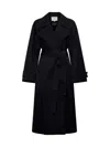 Studio Nicholson Mawer Cotton-blend Double-breasted Trench Coat In Black