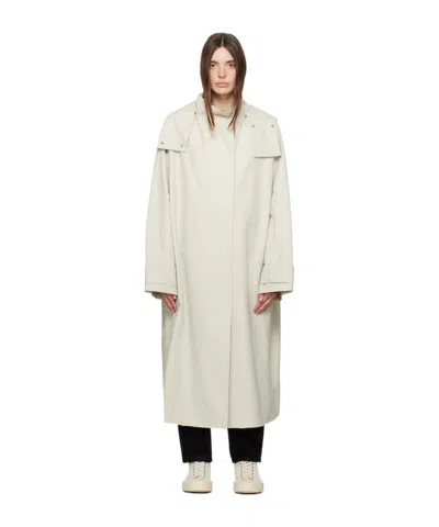 Studio Nicholson Double-breasted Hooded Coat In White