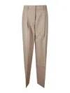 Studio Nicholson Double Pleat Tailored Trousers In Cream