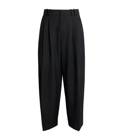 Studio Nicholson Double Pleated Barrel-leg Trousers In Black