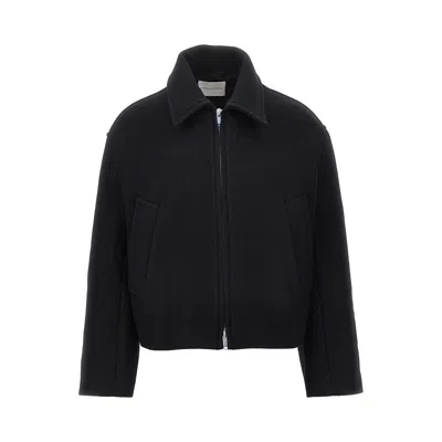 Studio Nicholson Double Zip-up Short Coat In Black