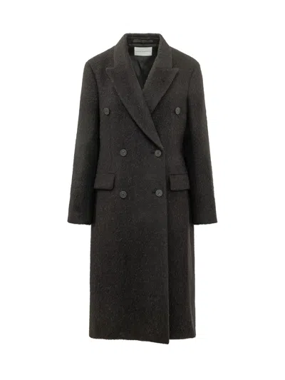 Studio Nicholson Double-breasted Wool & Mohair-lined Jacket In Black