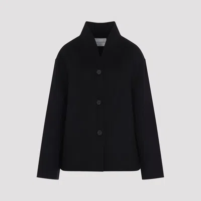 Studio Nicholson Double-faced Wool Stand-collar Collat Jacket In Blue