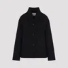 Studio Nicholson Double-faced Wool Stand-collar Collat Jacket In Black