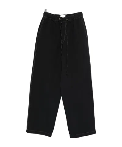 Studio Nicholson Drawstring Casual Pants In Black
