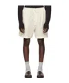 Studio Nicholson Starboard Wide-leg Linen And Wool-blend Drawstring Shorts In White