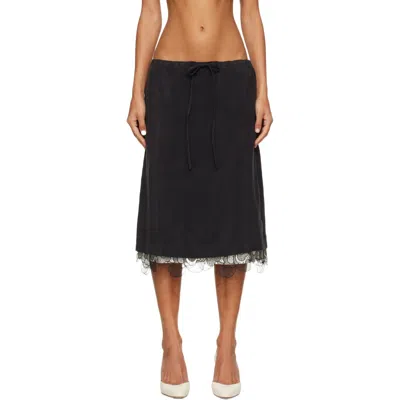 Studio Nicholson Drawstring Skirt In Black