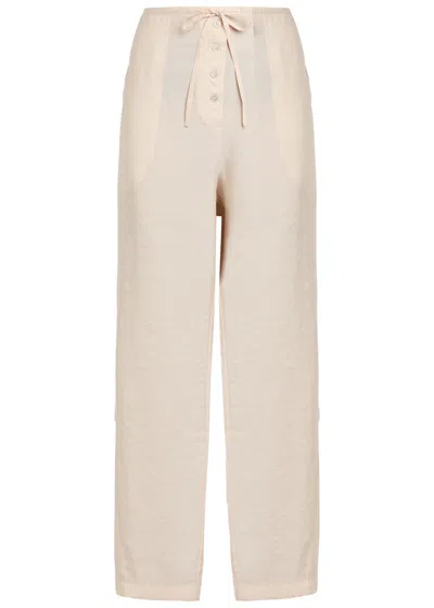 Studio Nicholson Drawstring Straight-leg Modal-blend Trousers In Neutral