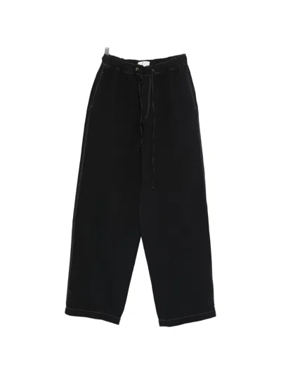 Studio Nicholson Drawstring Trousers In Black