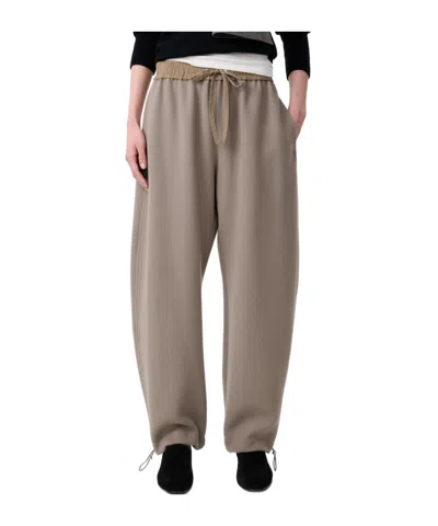 Studio Nicholson Drawstring Trousers In Brown