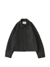 Studio Nicholson Cotton Concealed Placket Overshirt In Black