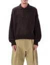 Studio Nicholson Classic Knit Sweater In Rich Brown Hue In Brown