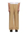 Studio Nicholson Elastic Waist Casual Pants In Sand-colored