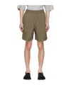 Studio Nicholson Elastic Waist Shorts In Green