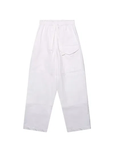 Studio Nicholson Elasticated Drawstring Trousers In White