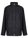 Studio Nicholson Military-inspired Black Multi-pocket Jacket With High Collar In Black