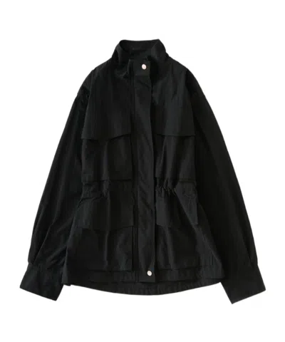 Studio Nicholson Elasticated-waist Multi-pocket Jacket In Black