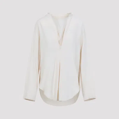 Studio Nicholson Elegant Draped Neck Top For Women In Nude & Neutrals